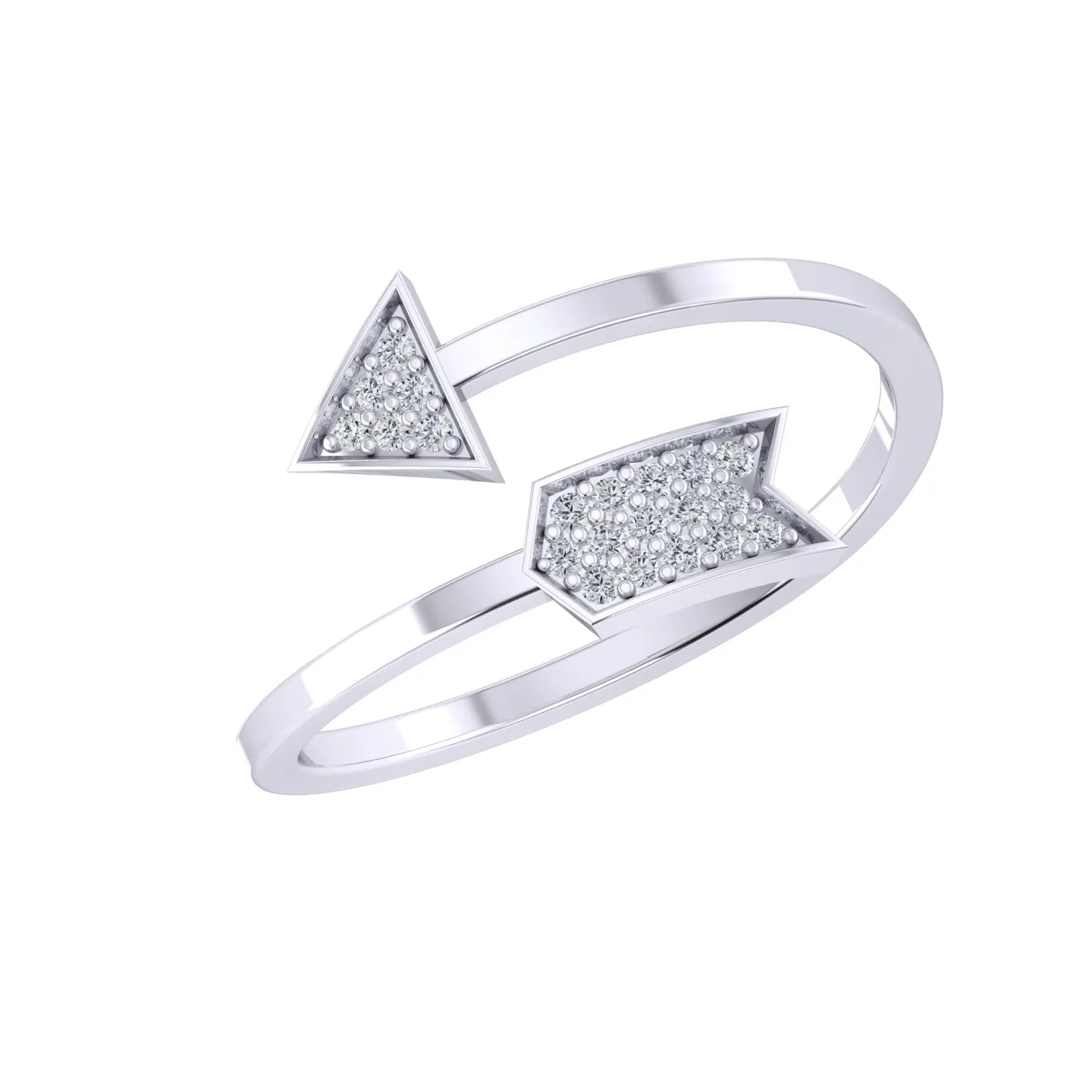 Twin Arrows White Gold Lab Grown Diamond